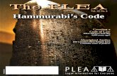 Vol. 36 No. 2 Hammurabi’s Code - PLEAdocs.plea.org/pdf/362ThePLEAHammurabisCode.pdf · Relief sculpture on Hammurabi’s Code. ... The Code’s epilogue says that anybody involved