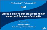 Clinical Manager FIRSTcall/CRISIScall - IBM · Clinical Manager FIRST. call /CRISIS. call. IBM. Wednesday 7. th . February 2007. About ICAS. ... THE RESEARCH. Survey of high risk