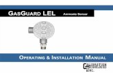 ASGUARD LEL3 Ammonia Sensor - Calibration … LEL3 Operating and Installation Manual 4 General Description The GasGuard LEL sensor is a +24 VDC, three-wire, 4/20 mA sensor for ammonia.