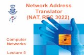 Network Address Translator (NAT, RFC 3022) - vsb.czwiki.cs.vsb.cz/pos/images/4/44/NAT.pdf · 2 Purpose of NAT Only a limited set of public addresses (or a single address) is used