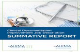 Clinical Documentation Improvement Job Description ... Title: Clinical Documentation Improvement ... Manager, 4) Other, ... CDI JOB DESCRIPTION SUMMATIVE REPORT
