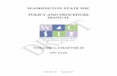WASHINGTON STATE WIC POLICY AND … STATE WIC POLICY AND PROCEDURE MANUAL VOLUME 1, ... Food for Pregnant Women ... CHAPTER 23 WIC Foods Section 1 …