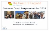 Summer Camp Programmes for 2018 - English language … · Summer Camp Programmes for 2018 5 ... Our students are given a pre course test and then orally tested at the ... Thurs 12th