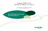 Certified Course Curriculum - Sageftp.bestsoftware.com/lms/ACS/ATLUploads/st_X3_whats_new_64.pdfCertified Course Curriculum Sage ERP X3 ... Single-Level BOM Cost Report ... received