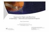 Hypersonic Flight and (Re)-Entry in Germany – Overview …hobbyspace.com/AAdmin/archive/RLV/2011/2011-04 KHannemann_Ger… · Hypersonic Flight and (Re)-Entry ... Combustor and