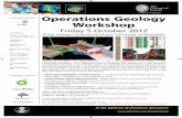 Operations Geology Workshop - IOM3 Ops Workshop_PG... · Operations geology is a critical function in the continuing wealth and health of the hydrocarbon industry. This conference