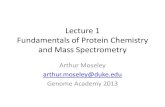 Lecture 1 Fundamentals of Protein Chemistry and Mass ... · Lecture 1 Fundamentals of Protein Chemistry and Mass Spectrometry ... Isoleucine Ile I 6.04 . ... – The average atomic
