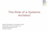 The Role of a Systems Architect - bcs.org of system solution & its ... solution Reviews technical feasibility Requirements Analysis System Feasibility Report ... Design Project with