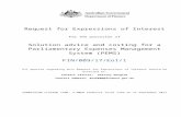 EOI - finance.gov.au  · Web viewRequest for Expressions of Interest. For the provision of. Solution advice and costing for a Parliamentary Expenses Management System (PEMS) FIN/009/17/EoI/1