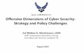 OﬀensiveDimensionsofCyberSecurity: …Col!Ma’eo!G.!Martemucci,!USAF 318th&Cyberspace&Operaons&Group& JointBase&San&Antonio; Lackland,&TX OﬀensiveDimensionsofCyberSecurity: StrategyandPolicyChallenges