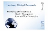 Monitoring of Clinical Trials - Quality Management from a ... · Monitoring of Clinical Trials - Quality Management from a CRO’s ... Sponsor vs. Contract Research Organization.