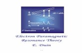 Electron Paramagnetic Resonance Theory E. Duinduinedu/epr/1_theory.pdf · 1 - 3 The energy differences studied in EPR spectroscopy are predominately due to the interaction of unpaired