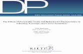 The Effects of Personality Traits and Behavioral ... · DP RIETI Discussion Paper Series 14-E-023 The Effects of Personality Traits and Behavioral Characteristics on Schooling, Earnings,
