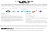 MXL Mic Mate Dynamic - MXL Microphones · USB Mic Mate TM Dynamic ... In the Garage Band Menu, select Preferences, then choose Audio/Midi. Set Audio Output to Built-in Audio and Input