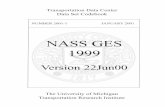 NASS GES 1999 - UMTRI - University of Michigan ... ACCIDENT DAY OF WEEK 1 Numeric 1 5 ACCIDENT TIME - HOUR 2 Numeric 2 6 ACCIDENT TIME - MINUTE 2 Numeric 2 7 NUM VEH INVOLVED IN ACC