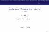 Introduction to Computational Linguistics - Summarysfs.uni-tuebingen.de/~keberle/ICL/slides/slidesSum.pdf ·  · 2018-01-31I John R. Searle The Chinese Room ... This should begin
