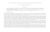A Comparativ e Review of Rob ot Programming Languages · A Comparativ e Review of Rob ot Programming Languages Izzet P em b eci, Gregory Hager August 14, 2001 Abstract In this pap