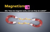 EQ: “How do magnets work, and can they be useful?” · A magnet’s N pole will attract another magnet’s S ... The magnetite is attracted to the north pole (really the south