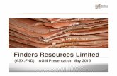 Finders Resources Limitedfindersresources.com/wp-content/uploads/2015/06/Finders-AGM... · Finders Resources Limited ... Market Capitalisation ~A$108m Options ... condition review