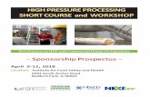 HIGH PRESSURE PROCESSING SHORT COURSE and … HPP... · frigerated food and allied ... High Pressure Processing Short Course and Workshop. ... High Pressure Processing Short Course