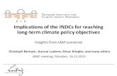 Implications of the INDCs for reaching long-term … of the INDCs for reaching long-term climate policy objectives Insights from IAM scenarios Christoph Bertram, Gunnar Luderer, Elmar