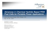 Advances in Chemical Hydride Based PEM Fuel Cells for ... · Advances in Chemical Hydride Based PEM Fuel Cells for Portable Power Applications Joint Services Expo, San Diego, CA Apr