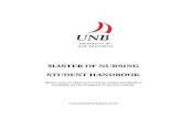 MASTER OF NURSING STUDENT HANDBOOK - unb.ca · MASTER OF NURSING STUDENT HANDBOOK ... Publication & Presentation ... transformation from a baccalaureate prepared nurse to a master’s