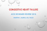 Congestive Heart Failure - acoi.org heart failure definition •impaired cardiac pumping such that heart is unable to pump adequate amount of blood to meet metabolic needs