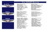 roster - Wings Across America · THE WASP R OSTER 43-W-5 Karlson, Ann M. (Kenney) Kekic, Annabelle (Robart) Kurten, Ellenor (Schaffer) Ledbetter, Julie E. Lindley, …