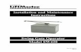 Installation and Maintenance Instructions - …gatesnfences.com/files/Chamderlain_Liftmaster_SW420_S3_Board_Swing...Doc 01-G0610 Rev A Installation and Maintenance Instructions Swing
