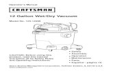 12 Gallon Wet/Dry Vacuum - c.shld.netc.shld.net/assets/docs/spin_prod_861787912.pdf · Operator’s Manual 12 Gallon Wet/Dry Vacuum Model No. 125 ... Sears Brands Management ... Important