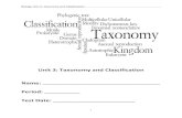 Unit 3: Taxonomy and Classification Name: Period:lhfc.weebly.com/uploads/5/9/0/0/59006071/unit_3_packet.pdf · Biology Unit 3: Taxonomy and Classification 1 Unit 3: Taxonomy and Classification