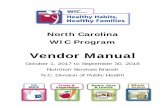 Vendor Manual 2017-18 - nutritionnc.comnutritionnc.com/wic/pdf/VendorManual-1017.pdfnorth carolina wic vendor manual effective october 1, 2017 – september 30, 2018 wic special supplemental