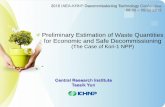 Preliminary Estimation of Waste Quantities for … Current Status 1. With no full experience of commercial NPP decommissioning 2. Not enough technical readiness 3. Consideration of