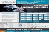 #GLOBECOM PROGRAM HIGHLIGHTS - IEEE Global …globecom2015.ieee-globecom.org/sites/globecom2015... · PROGRAM HIGHLIGHTS #GLOBECOM ... as the current status of LTE, LTE-Advanced and