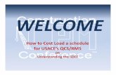 OR Understanding the SDEF - fplotnick.com · for USACE’s QCS/RMS OR Understanding the SDEF. Cost Loading for QCS/RMS Introduction ... or is equal to the Earned Value for FFP Contracts