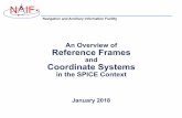 17 frames and coordinate systems - NASA and Ancillary Information Facility N IF Frames and Coordinate Systems • A reference frame’s center must be a SPICE ephemeris object whose