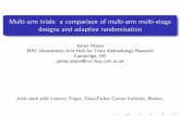 Multi-arm trials: a comparison of multi-arm multi-stage designs and adaptive randomisation ·  · 2017-06-21Multi-arm multi-stage designs. Adaptive randomisation. ... N and c are