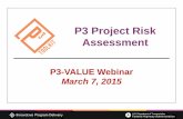 P3 Project Risk Assessment · • Performance risk ... Efficient P3 risk management may reduce overall risk valuation and contingencies Coordination and long-term. performance. Cost