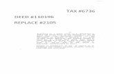 TAX #6736 DEED #110196 REPLACE #2105 - Teton County … · TAX #6737 DEED #113244 REPLACE #3222 From the North 1/4 Corner of Section 7, Il'ownship 5 North, Range 46 East, Eoise Me-ridian.,