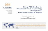 Using PDX Models for Preclinical Trials of Oncology ...biocomcro.org/.../uploads/2016/09/Crown-Bioscience-Biocom-PDX-8.3… · Preclinical Trials of Oncology Therapeutics: Immunooncology