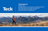 Operations - Teck · Operations. March 30, 2016. Ian Kilgour, ... forecast Antamina production, mill throughput and cathode production projections for Andacollo, estimated