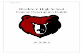Blackford High School Course Description Guide · Blackford High School . Course Description Guide . ... HIST 101 Survey of American History I . ... Ivy Tech Course College Course