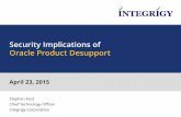 Security Implications of Oracle Product Desupport Security...About Integrigy Products Services You AppSentry ERP Application and Database Security Auditing Tool AppDefend Enterprise