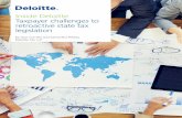 Inside Deloitte Taxpayer challenges to retroactive state ... · Inside Deloitte Taxpayer challenges to retroactive state tax ... court taxpayer challenges to retroactive state legislation,