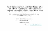 Fuel Consumption and NOx Trade-offs on a Port-Fuel … · Effects of Lean-burn, EGR, and deVCT on BSFC 3 combustion features and BSNOx at 1200 rpm, 4 bar BMEP . 2. NOx trap purge