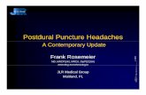 Postdural Puncture Headaches - jlrmedical.com · Accompanying SymptomsAccompanying Symptoms • Nausea, vomiting, tinnitus, vertigo, dizziness • Vi l di t bVisual disturbances –
