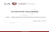 SUGGESTED SOLUTIONS - CA Sri Lanka · Suggested solutions September 2016 ... Explain the nature, scope and purpose of cost classifications ... Net sales 360,000