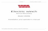 Electric winch - Amazon Web Services · Vehicle recovery electric winch ... -Disconnect the remote control switch and finish spooling in cable by rotating the drum by hand with clutch