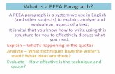 What is a PEEA Paragraph? - The Hazeley Academy · What is a PEEA Paragraph? A PEEA paragraph is a system we use in English (and other subjects) ... A Worked Example: A Christmas